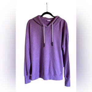 Women’s CVG Purple Hooded Pullover Hoodie Top Thumbholes Medium